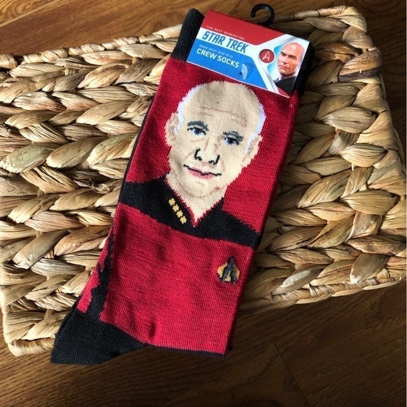 Star Trek: Captain John Luc Picard Men’s Crew Socks size 10-13 - Picture 1 of 2
